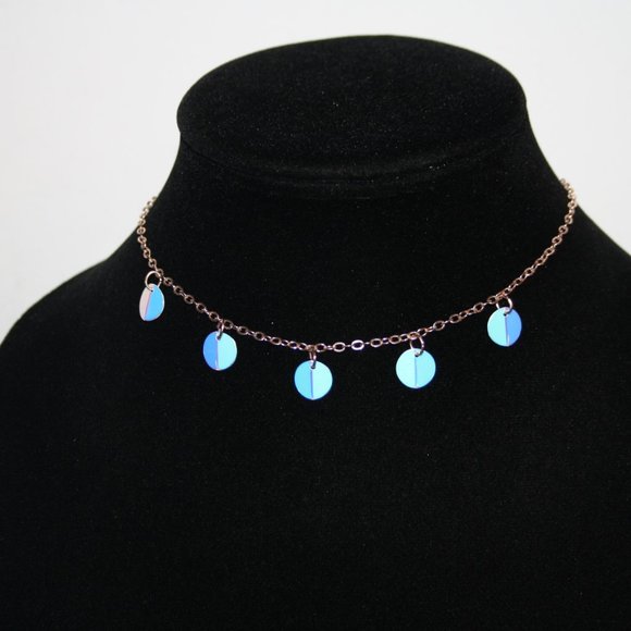 Beautiful gold choker necklace with charms 11-13.5" - Picture 3 of 4